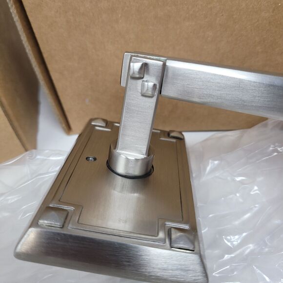 EMTEK Arts Crafts Rectangular Rosette Privacy Lever RH Satin Nickel 3 avail - Picture 5 of 8